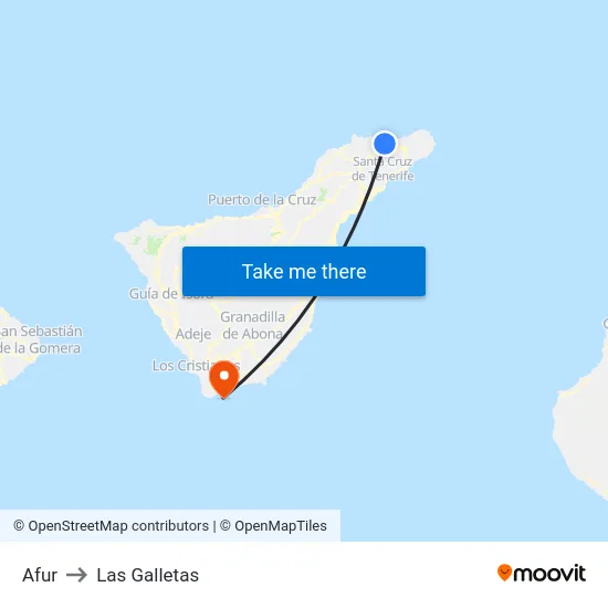 Afur to Las Galletas map
