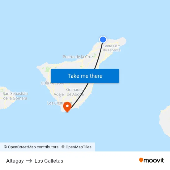 Altagay to Las Galletas map