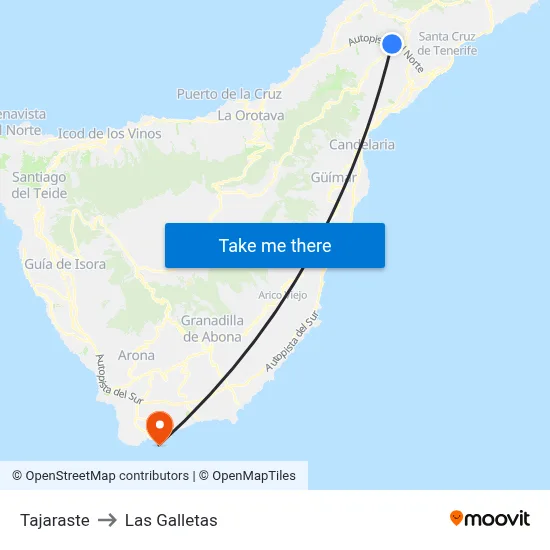 Tajaraste to Las Galletas map