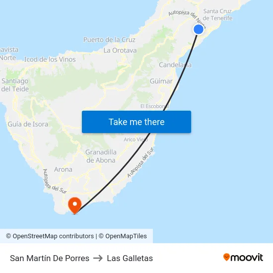 San Martín De Porres to Las Galletas map