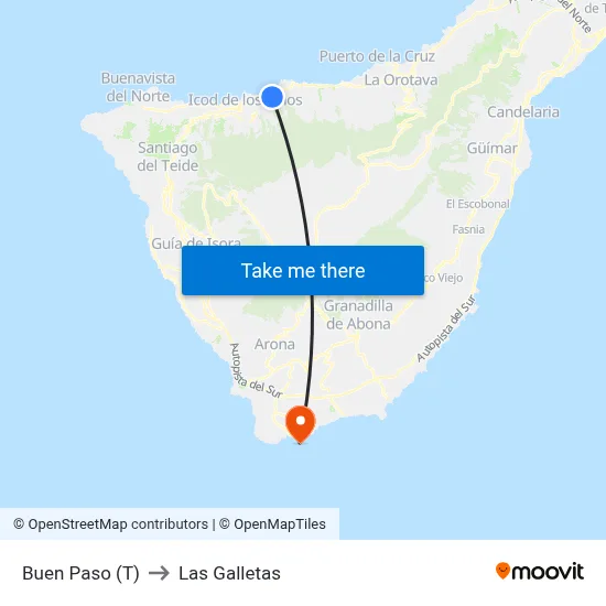 Buen Paso (T) to Las Galletas map