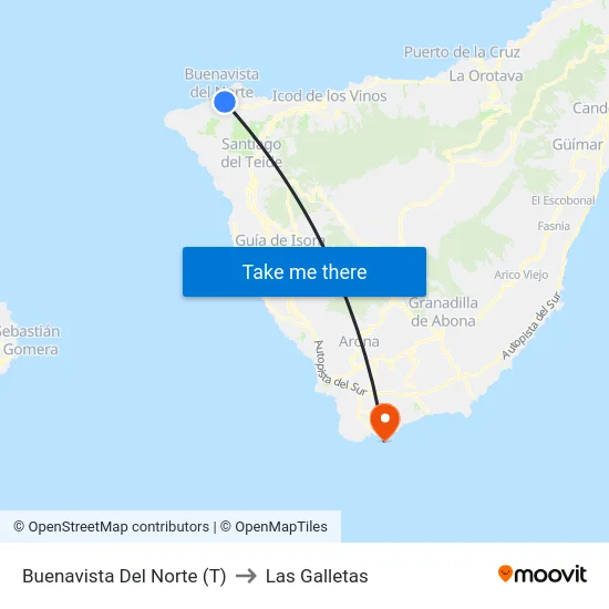 Buenavista Del Norte (T) to Las Galletas map