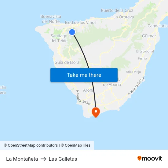 La Montañeta to Las Galletas map
