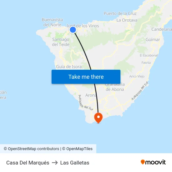 Casa Del Marqués to Las Galletas map