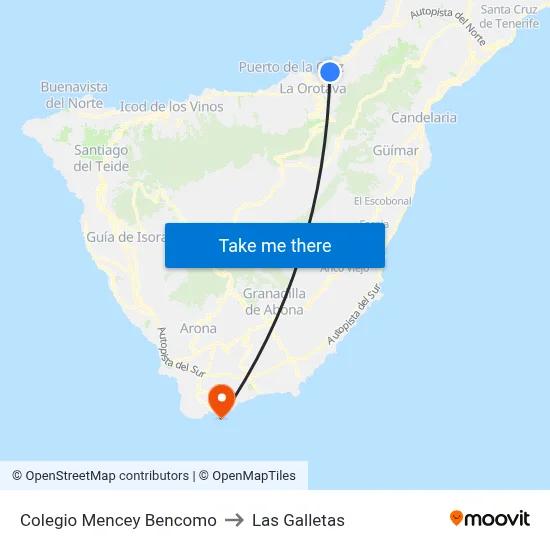 Colegio Mencey Bencomo to Las Galletas map