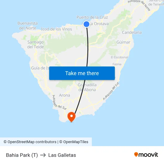 Bahia Park (T) to Las Galletas map