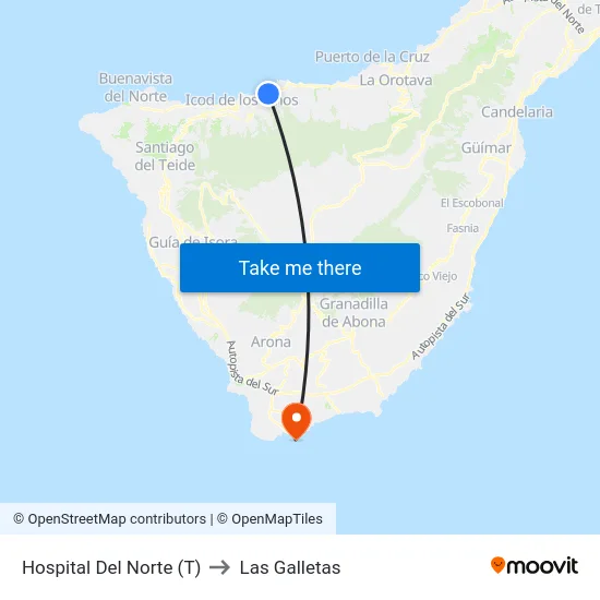 Hospital Del Norte (T) to Las Galletas map