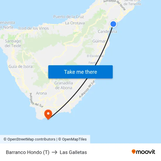 Barranco Hondo (T) to Las Galletas map