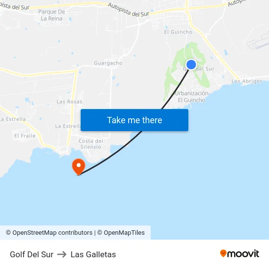 Golf Del Sur to Las Galletas map