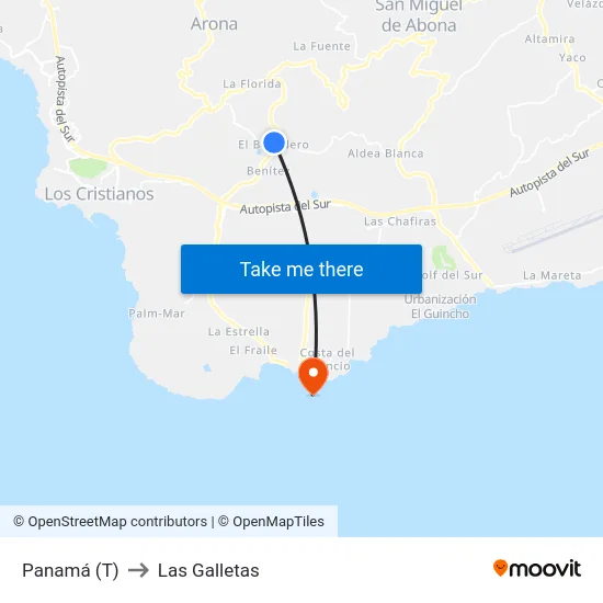Panamá (T) to Las Galletas map