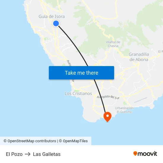 El Pozo to Las Galletas map