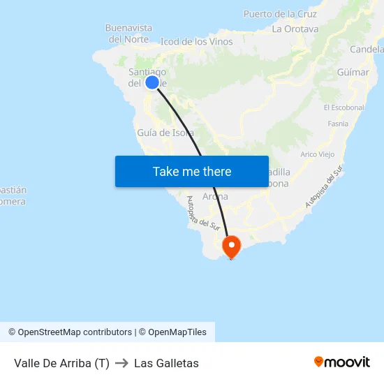 Valle De Arriba (T) to Las Galletas map