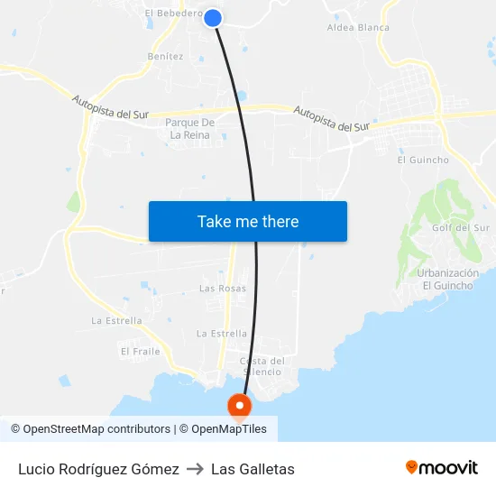 Lucio Rodríguez Gómez to Las Galletas map