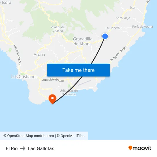 El Rio to Las Galletas map
