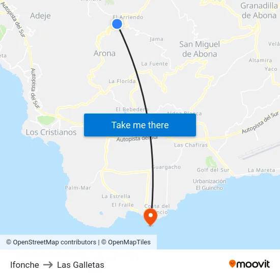 Ifonche to Las Galletas map