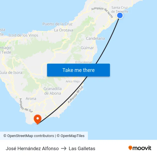 José Hernández Alfonso to Las Galletas map