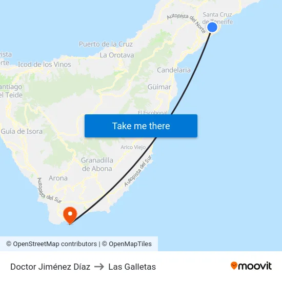 Doctor Jiménez Díaz to Las Galletas map