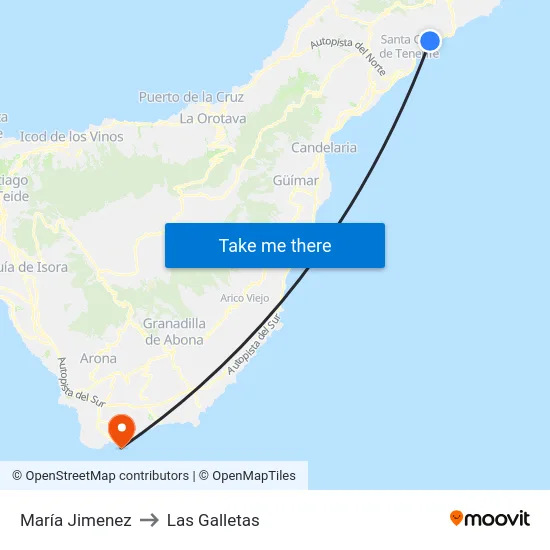 María Jimenez to Las Galletas map