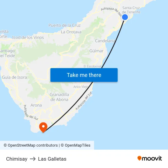Chimisay to Las Galletas map