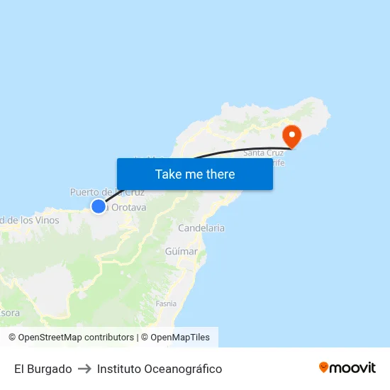 El Burgado to Instituto Oceanográfico map