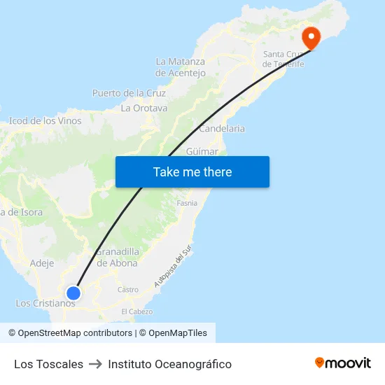 Los Toscales to Instituto Oceanográfico map