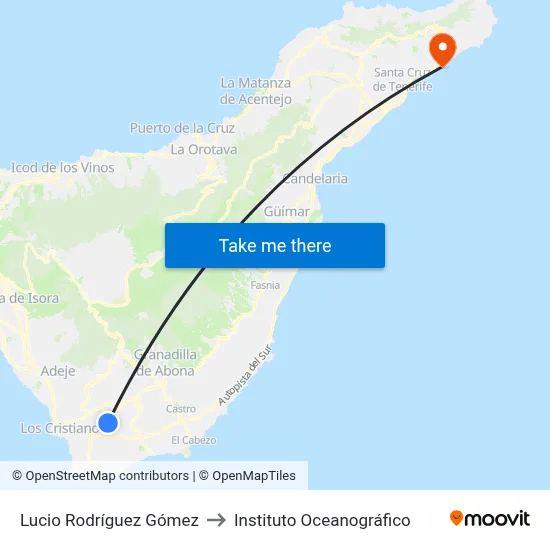 Lucio Rodríguez Gómez to Instituto Oceanográfico map