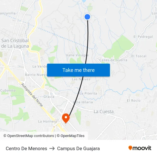 Centro De Menores to Campus De Guajara map