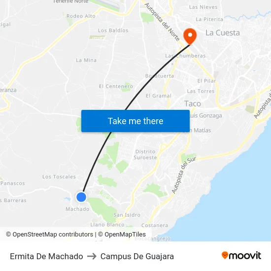 Ermita De Machado to Campus De Guajara map