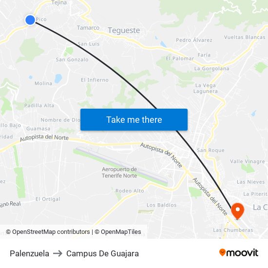 Palenzuela to Campus De Guajara map