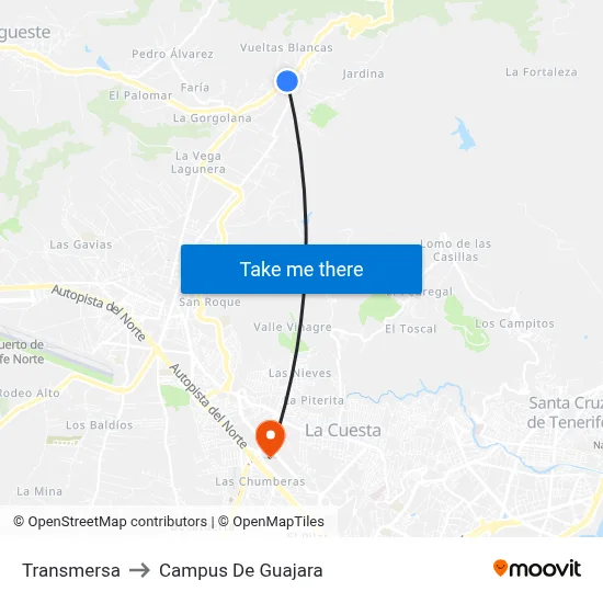 Transmersa to Campus De Guajara map