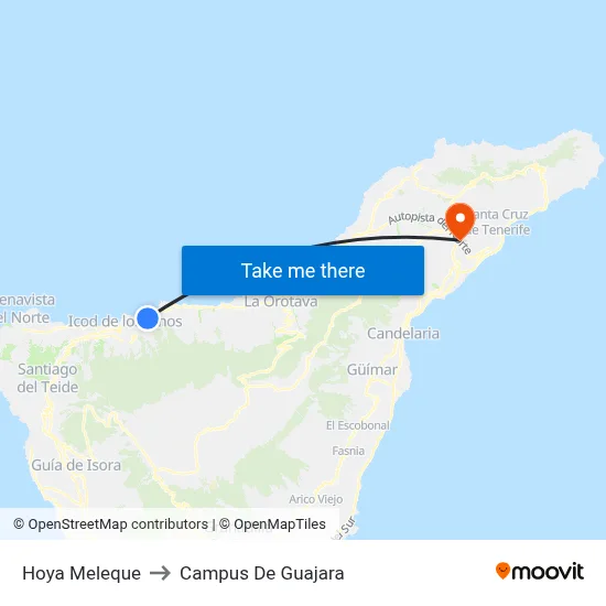 Hoya Meleque to Campus De Guajara map
