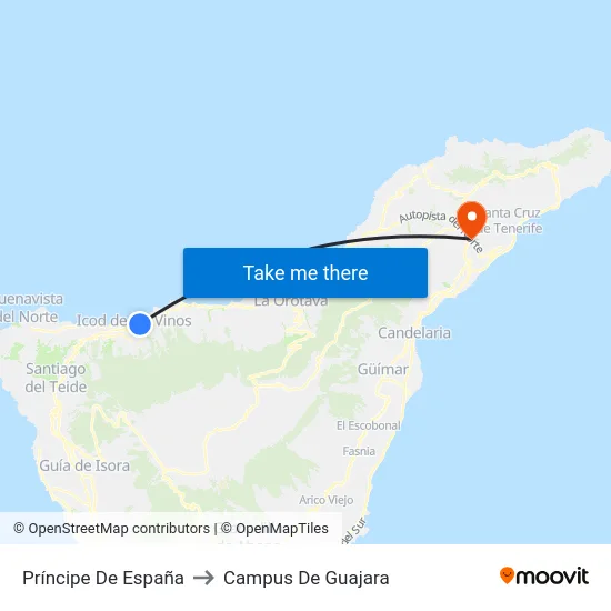 Príncipe De España to Campus De Guajara map