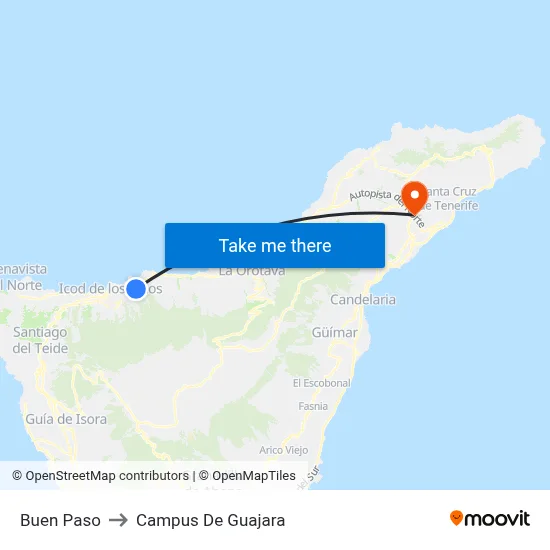 Buen Paso to Campus De Guajara map