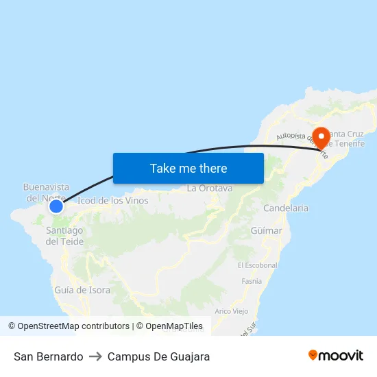San Bernardo to Campus De Guajara map