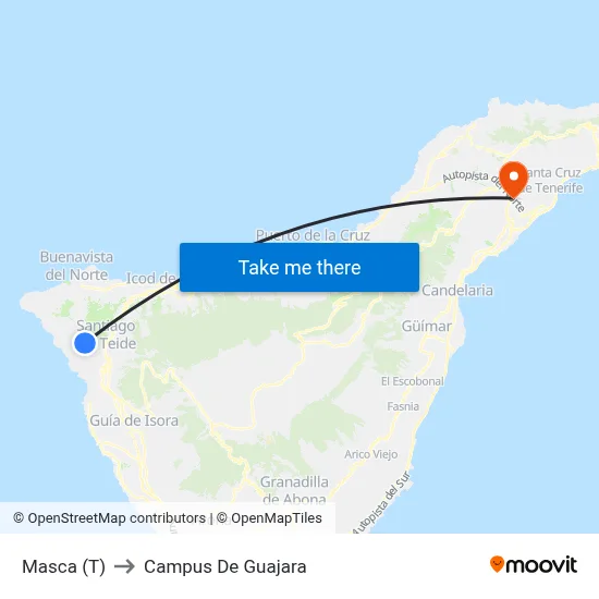 Masca (T) to Campus De Guajara map