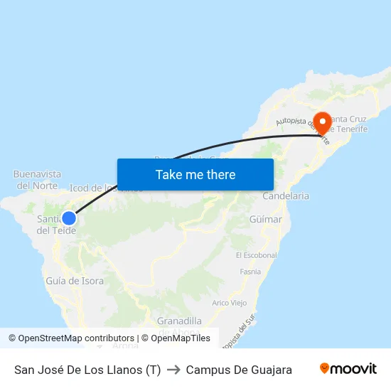 San José De Los Llanos (T) to Campus De Guajara map
