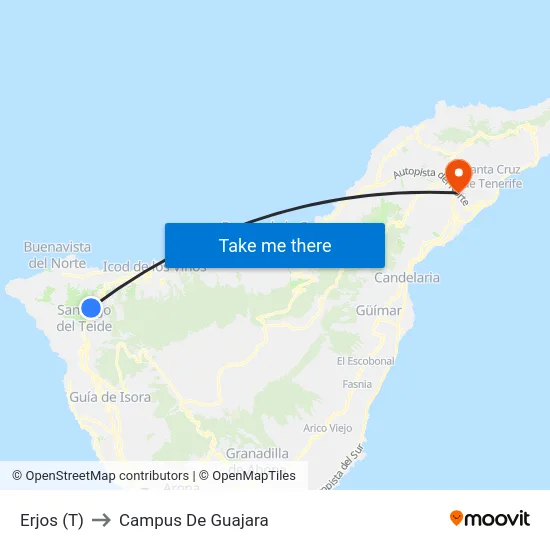 Erjos (T) to Campus De Guajara map