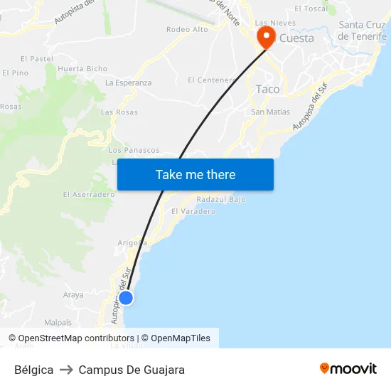 Bélgica to Campus De Guajara map