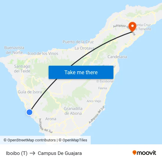 Iboibo (T) to Campus De Guajara map