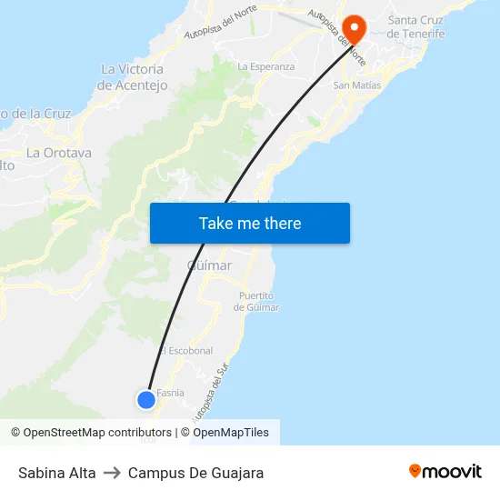 Sabina Alta to Campus De Guajara map