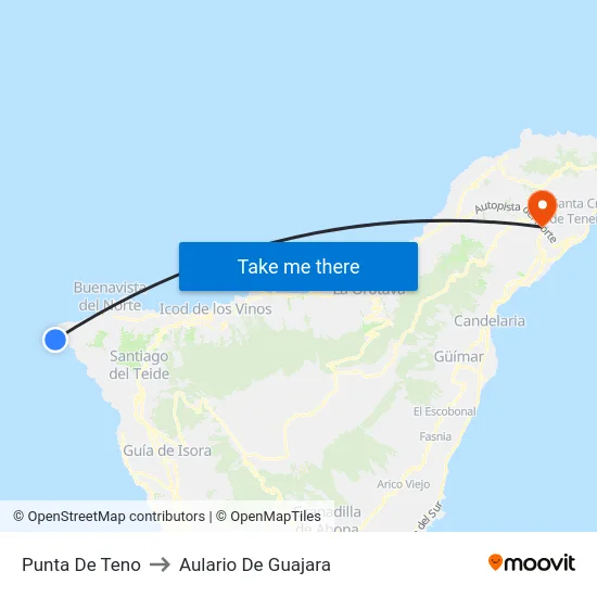 Punta De Teno to Aulario De Guajara map