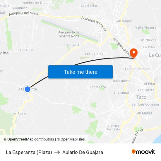 La Esperanza (Plaza) to Aulario De Guajara map