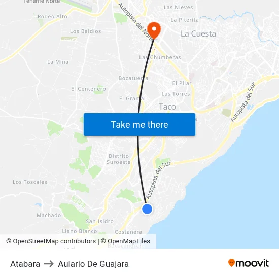 Atabara to Aulario De Guajara map