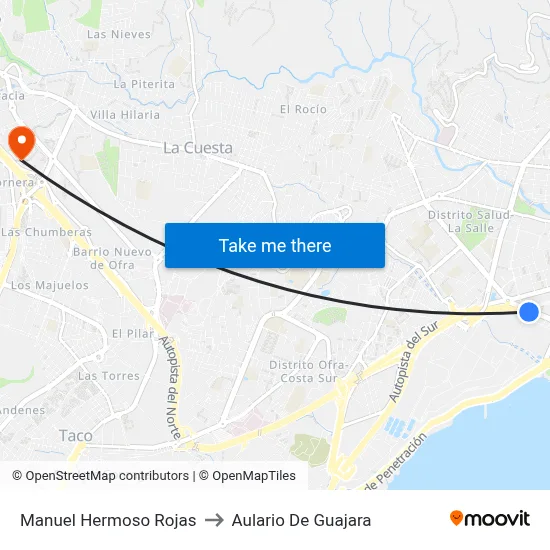 Manuel Hermoso Rojas to Aulario De Guajara map