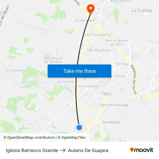 Iglesia Barranco Grande to Aulario De Guajara map