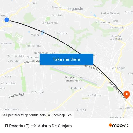 El Rosario (T) to Aulario De Guajara map