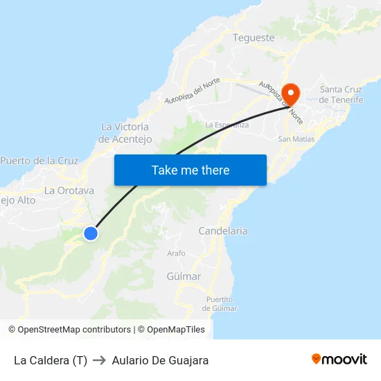 La Caldera (T) to Aulario De Guajara map