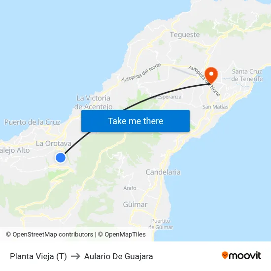 Planta Vieja (T) to Aulario De Guajara map