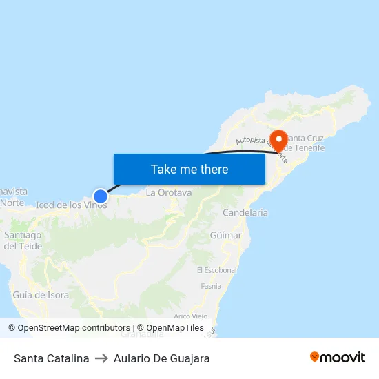 Santa Catalina to Aulario De Guajara map