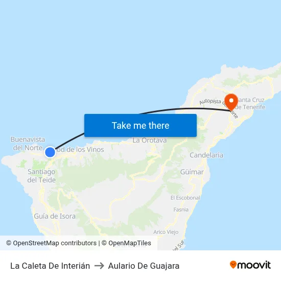 La Caleta De Interián to Aulario De Guajara map